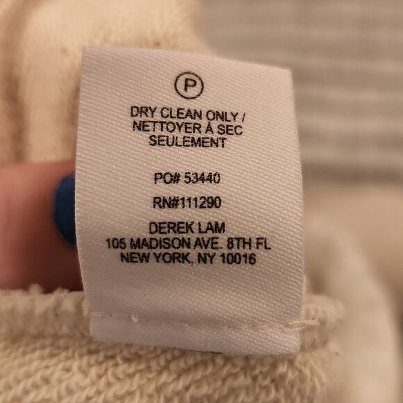 Cream Derek Lam denim sweatshirt with blouse underlay size S - Picture 4 of 9